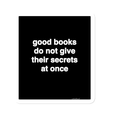 Mini Quote Print Magnet - good books do not give their secrets at once