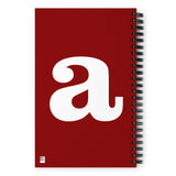 Letter notebook - spiral - dot-grid - font 2 - dark red