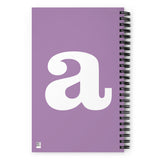 Letter notebook - spiral - dot-grid - font 2 - muted pink-purple