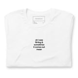 Quote shirt - embroidered - black - oh I was flirting and sometimes it comes out mean